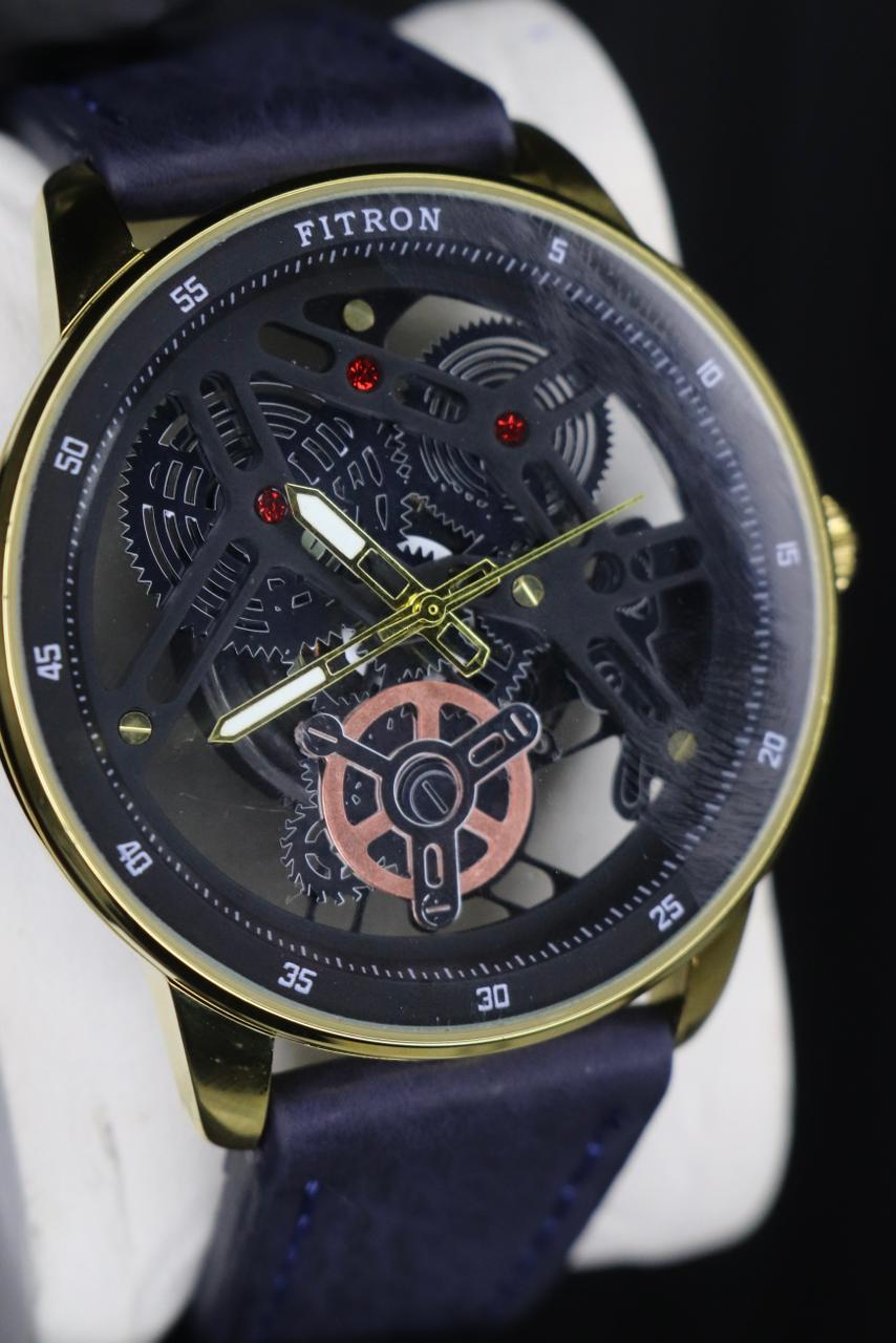 Fitron Classic Chrono: Sophisticated Minimalist Stainless Steel Watch with Genuine Leather Strap and Reliable Quartz Movement